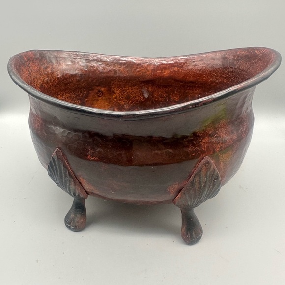 Vintage Copper metal Footed Bowl - Picture 11 of 11